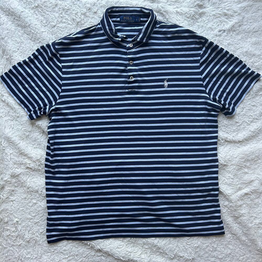 Polo Ralph Lauren Men’s Blue Striped Shirt Size Large